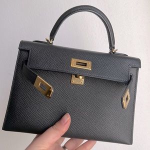 Mini Kelly II black with gold